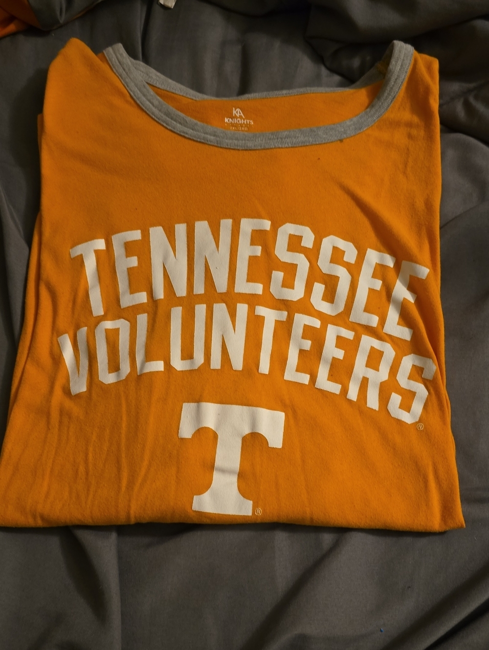 Knights Apparel Orange Kids' Tennessee Volunteers Tee with Gray Trim